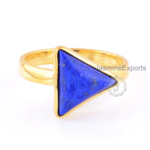 925 Silber Lapis Ring, Designer Lapis Edelstein 18k Gold Ringe Schmuck Lieferant